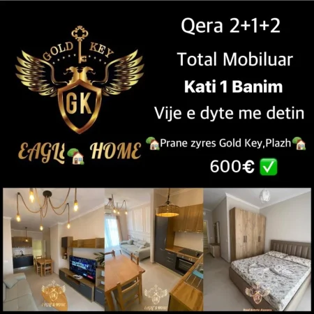 Durres, jepet me qera apartament 2+1+Ballkon Kati 1, 100 m² 600 € (PLAZH DURRES)