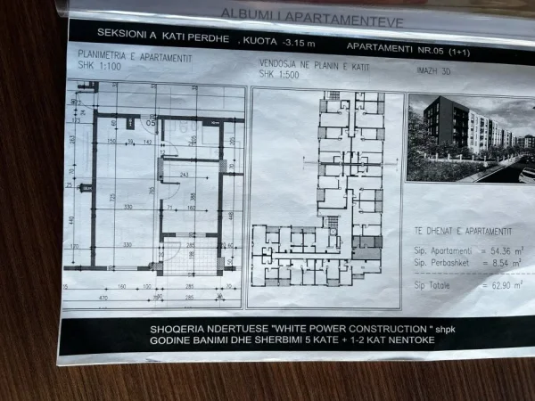 Tirane, shitet apartament 1+1+Ballkon Kati 1, 63 m² 57.800 € (Paskuqan tek Rruga e Shkolles "Lidhja e Prizerenit")