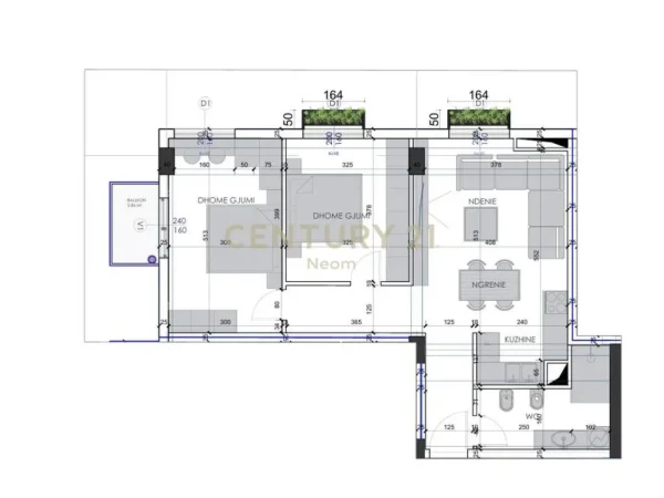 Tirane, shitet apartament 2+1+Ballkon Kati 2, 93 m² 163.100 € (Neom118584)