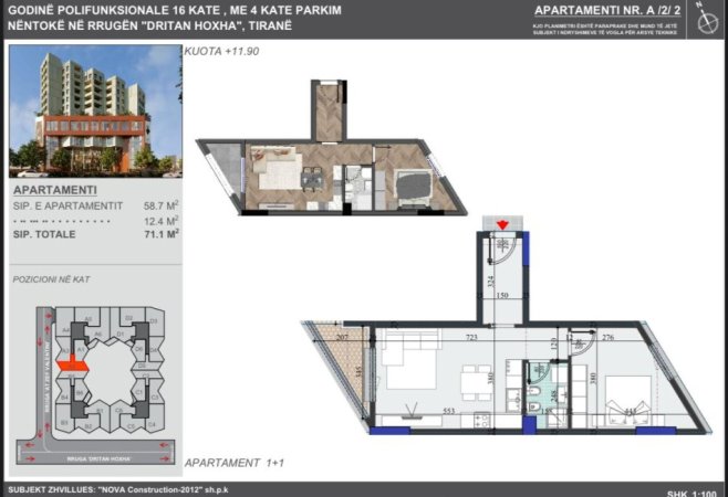 Disponojmë Apartament 1+1 për Shitje në Rrugën Dritan Hoxha pranë Kupoles.