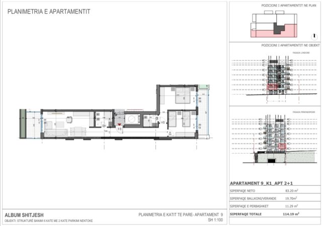 Sarande, shitet apartament 2+1 Kati 1, 114 m² 239.800 € 