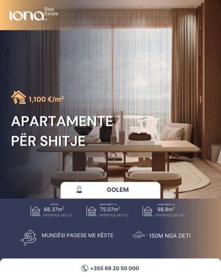 Golem, shitet apartament 1+1 , 75 m²
