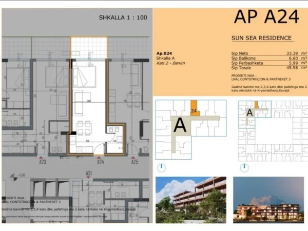 Golem, shitet garsonier 1+1 Kati 2, 46 m² 52.877 € 