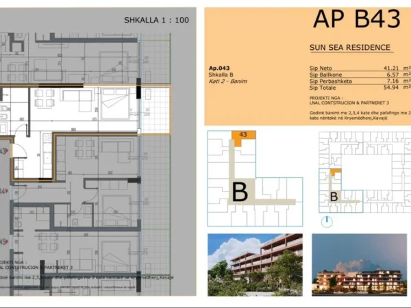 Golem, shitet 1+1+Ballkon Kati 2, 55 m² 63.181 € 