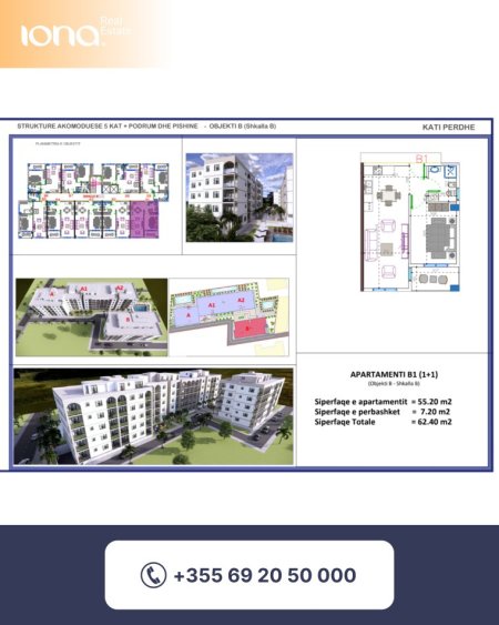 Golem, shitet apartament 1+1 , 53 m² 