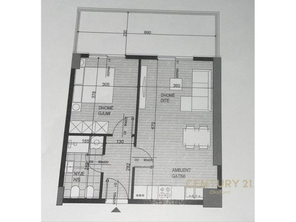 Tirane, shes apartament 1+1 Kati 4, 81 m² 101.000 € (ish fusha e aviacionit)