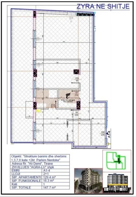 Tirane, shitet zyre Kati 1, 147 m² 297.000 € (ALI DEMI)