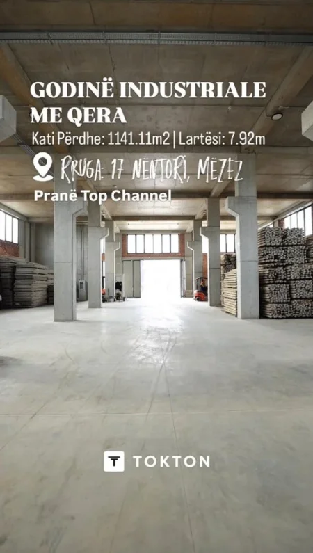 Tirane, Godine Industriale me Qira, Kati 0, 1.141 m² 6.900 € (Rruga 17 Nentori, Mezez)