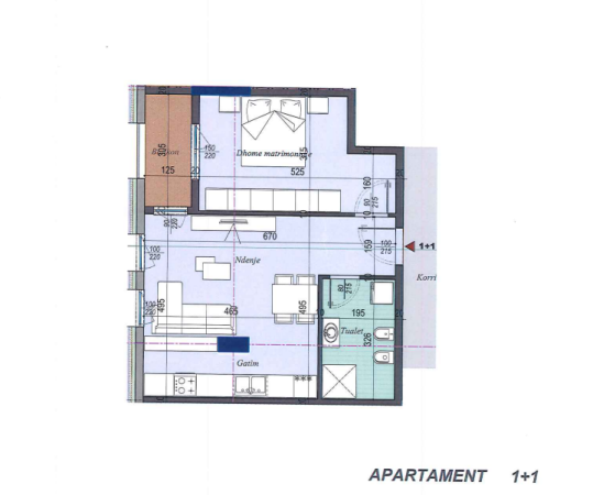 Tirane, shes apartament 1+1 Kati 4, 71 m² 86.000 € (Casa Itali) PRO+55351