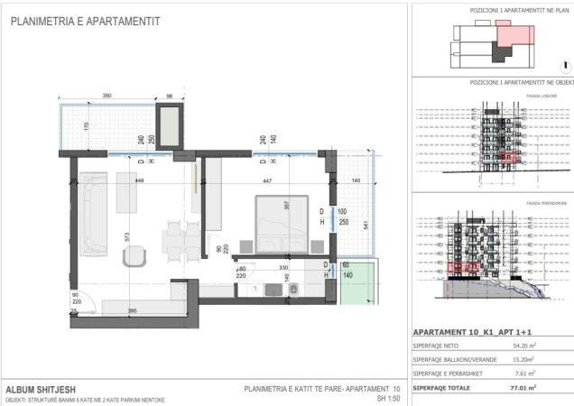 Sarande, shitet apartament 1+1 Kati 1, 77 m² 146.320 € 