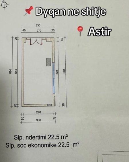 Tirane, shitet ambjent biznesi Kati 0, 22 m² 