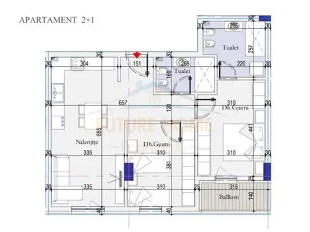Tirane, shitet apartament 2+1+Ballkon Kati 6, 94 m² 122.200 € (casa italia)