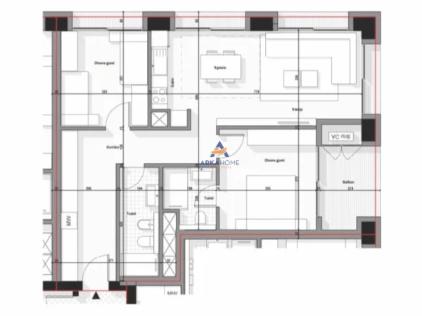 Tirane, shitet apartament 2+1 Kati 13, 103 m² 207.800 € (BULEVARDI I RI)