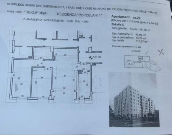 Tirane, shes apartament 2+1+BLK Kati 6, 110 m² 1.250 Euro (Xhanfize Keko)