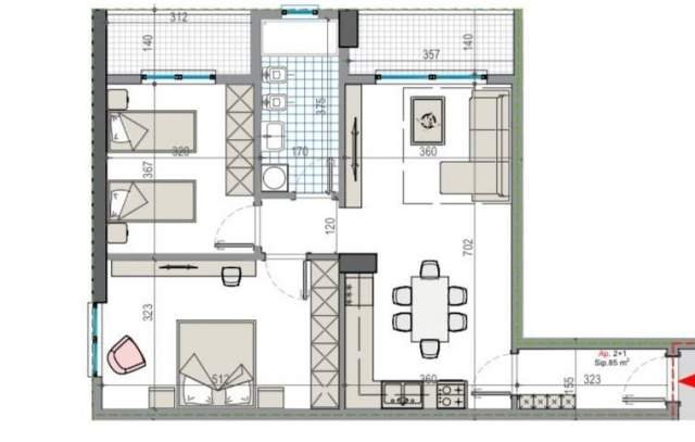 Tirane, shitet apartament 2+1+BLK Kati 1, 96 m² 52.800 Euro (Kamez)