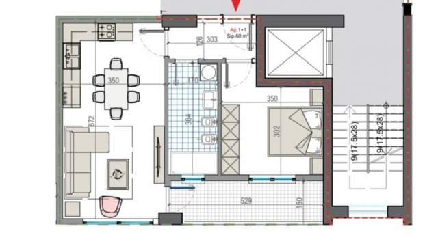 Tirane, shitet apartament 1+1+BLK Kati 1, 67 m² 36.850 Euro (Kamez)