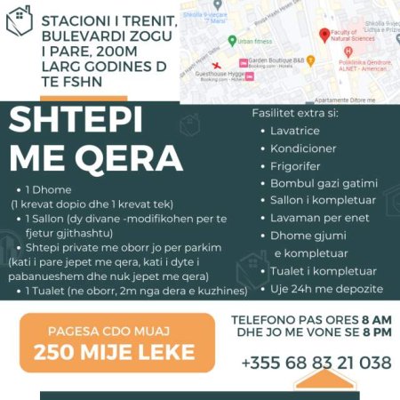Tirane, jepet me qera shtepi 2 Katshe Kati 1, 80 m² 25.000 Leke (Hysen Haxhi Dalliu)