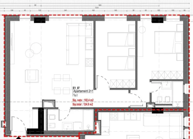 Himare, shitet apartament 2+1+Ballkon Kati 1, 124 m² 300.000 € (DRYMADES)