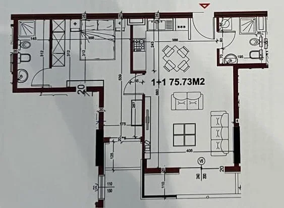 Tirane, shes apartament 1+1+Ballkon Kati 10, 76 m² 170.000 € (kompleksi golden park)