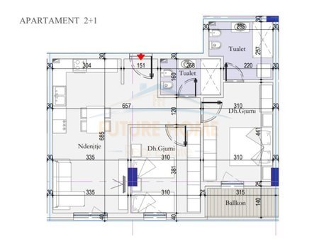 Tirane, shitet apartament 2+1+2+Ballkon Kati 6, 94 m² 122.200 € (Casa Italia, Tirana Entry 2)