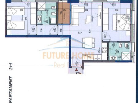 Tirane, shitet apartament 2+1+2+Ballkon Kati 2, 95 m² 114.500 € (Casa Italia, Tirana Entry 2)