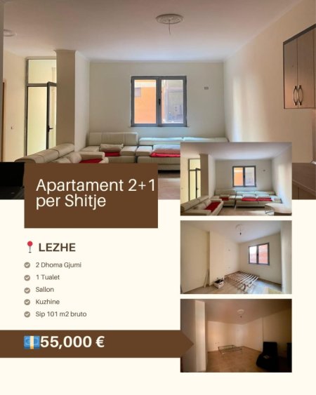 Lezhe, shitet apartament 2+1+Aneks Kati 2, 101 m² 55.000 € (lezhe)