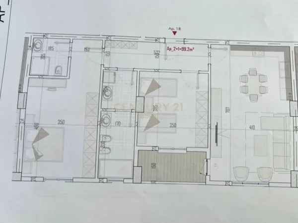 Tirane, shitet apartament 2+1 Kati 6, 117 m² 93.500 € (Kamez)