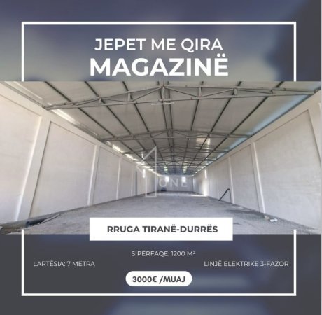 Tirane, Jepet me qira magazinë, Kati 0, 1.200 m²