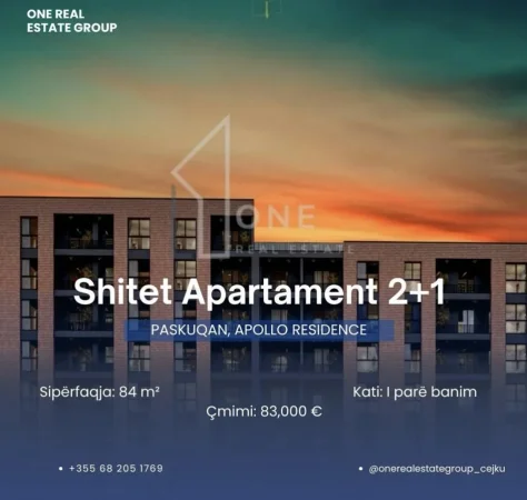Tirane, shitet apartament 1+1 Kati 1, 84 m² 83.000 €