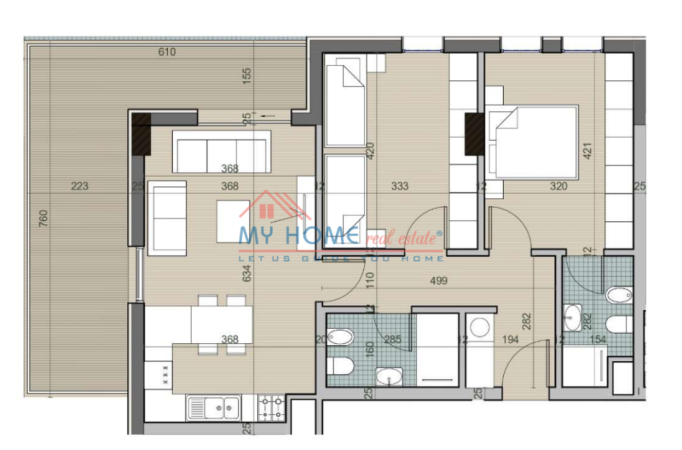 Tirane, shitet apartament 2+1+Ballkon Kati 3, 122 m² 118.740 € (Univers City)