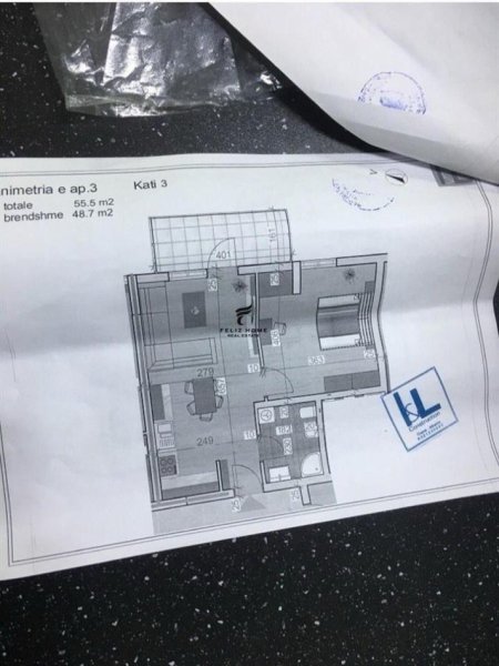 Tirane, shitet apartament 1+1 Kati 4, 55 m² 83.500 € (SHKOZE)