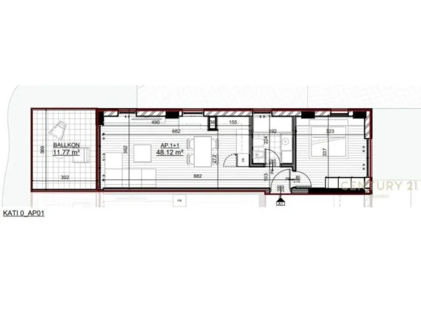 Shqiperi, shitet apartament 1+1+Ballkon Kati 1, 68 m² 135.500 € (Sarande)