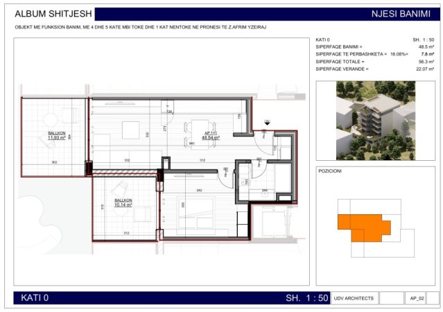 Sarande, shitet apartament 1+1 Kati 0, 56 m² 156.740 € (3rd Km Sarande - Butrint, Sarandë 9701, Albania)