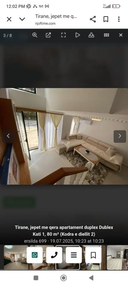 Tirane, jepet me qera apartament