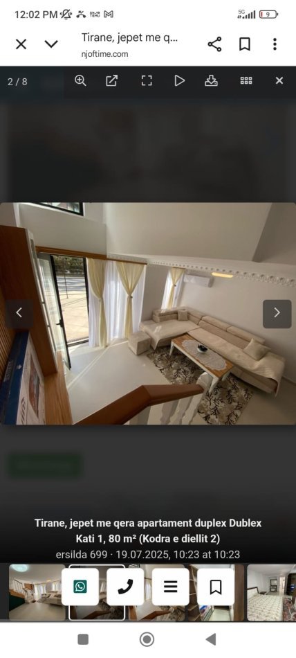 Tirane, jepet me qera apartament Dublex Kati 1, 100 m² 804 € (Kodra e diellit 2)