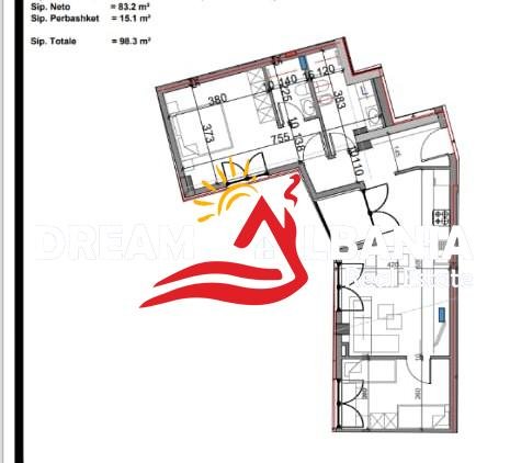 Tirane, shitet apartament 2+1 Kati 8, 102 m² 255.000 € (tek Bulevardi i Ri, ne rrugen Karl Gega)