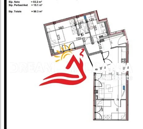 Tirane, shitet apartament 2+1 Kati 8, 102 m² 259.000 € (tek Bulevardi i Ri, ne rrugen Karl Gega)