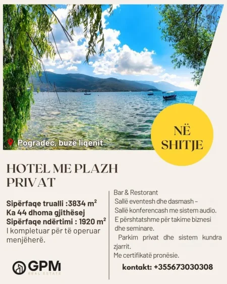 Pogradec, shitet hotel 5-kate  , 3.834 m² Truall
