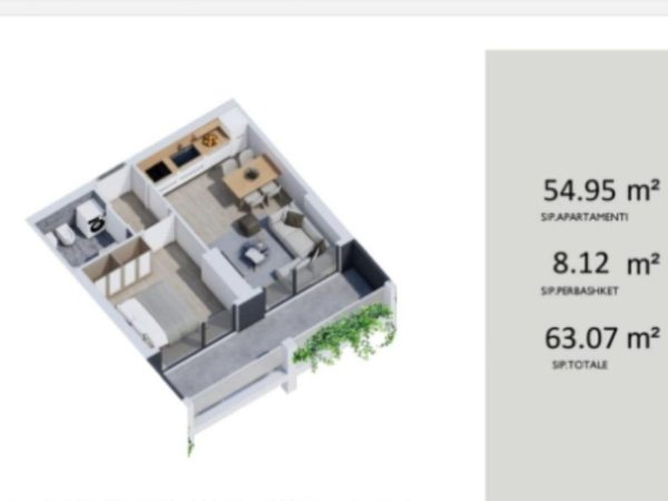 Shengjin, shitet apartament 1+1 Kati 2, 63 m² 81.991 € (Shengjin)