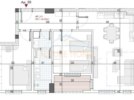 Tirane, shitet apartament 2+1 Kati 4, 100 m² 9.200.000 € 