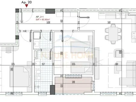 Tirane, shitet apartament 2+1 Kati 4, 100 m² 9.200.000 € 