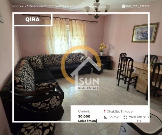 Shkoder, jepet me qera apartament 1+1+Ballkon Kati 5, 56 m² (XHABIJE)