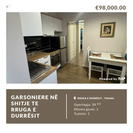 Tirane, shitet apartament 1+1 Kati 0, 40 m² 98.000 € 