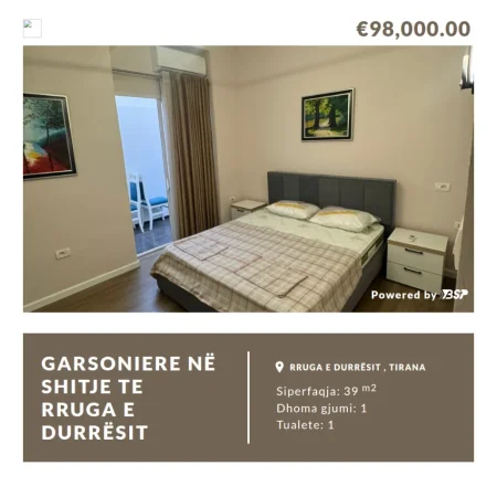 Tirane, shitet apartament 1+1 Kati 0, 40 m² 98.000 € 