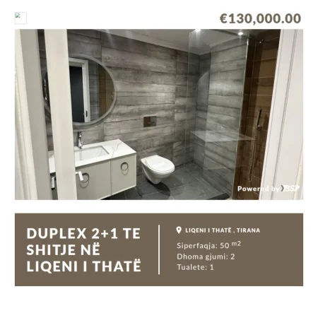 Tirane, shitet apartament duplex 2+1 Kati 0, 50 m² 130.000 € 