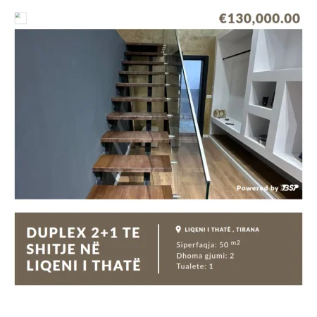 Tirane, shitet apartament duplex 2+1 Kati 0, 50 m² 130.000 € 