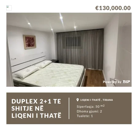 Tirane, shitet apartament duplex 2+1 Kati 0, 50 m² 130.000 € 
