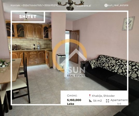 Shkoder, shitet apartament 1+1+Ballkon Kati 5, 56 m² 