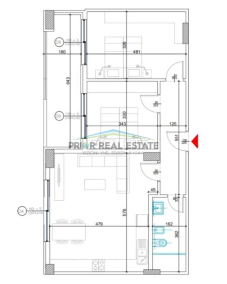 Tirane, shes apartament 2+1+Ballkon Kati 3, 104 m² 182.000 € (Liqeni i Thate)