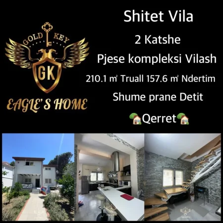 Durres, shes Vile 2 Katshe Kati 2, 210 m² (SHITET VILA 2 katshe SHUME PRANE DETIT Adresa: QERRET)